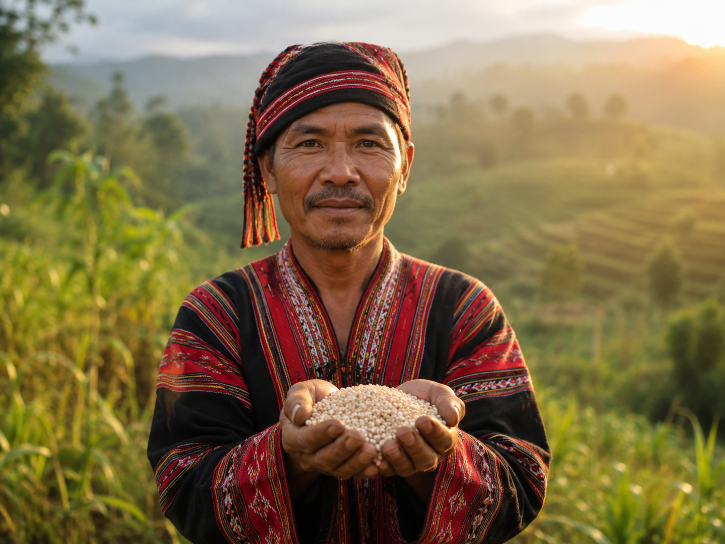 Tribal Adlai farmer in the Mindanao highlands